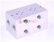 Anschlussplatte/Reihenplatte 2-fach Aluminium NG6 ISO4401-03/Cetop 3  A-B seitlich 3/8"G, P-T 1/2"G